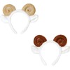 2 Pack Cute Plush Animal Ear Headbands With Horns for