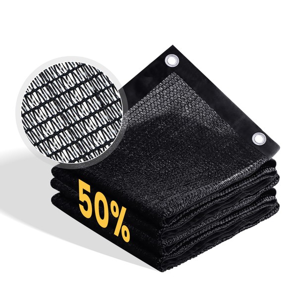 VICLLAX 50% Shade Cloth, 10x12FT Durable Black Mesh Trap with