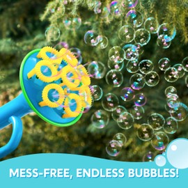 SYNCFUN Bubble Blower with 4 oz Solution and Tray, Bubble Maker Blower for Kids 3-8, Party Favors, Summer Toy, Outdoors, Easter, Birthday Gift