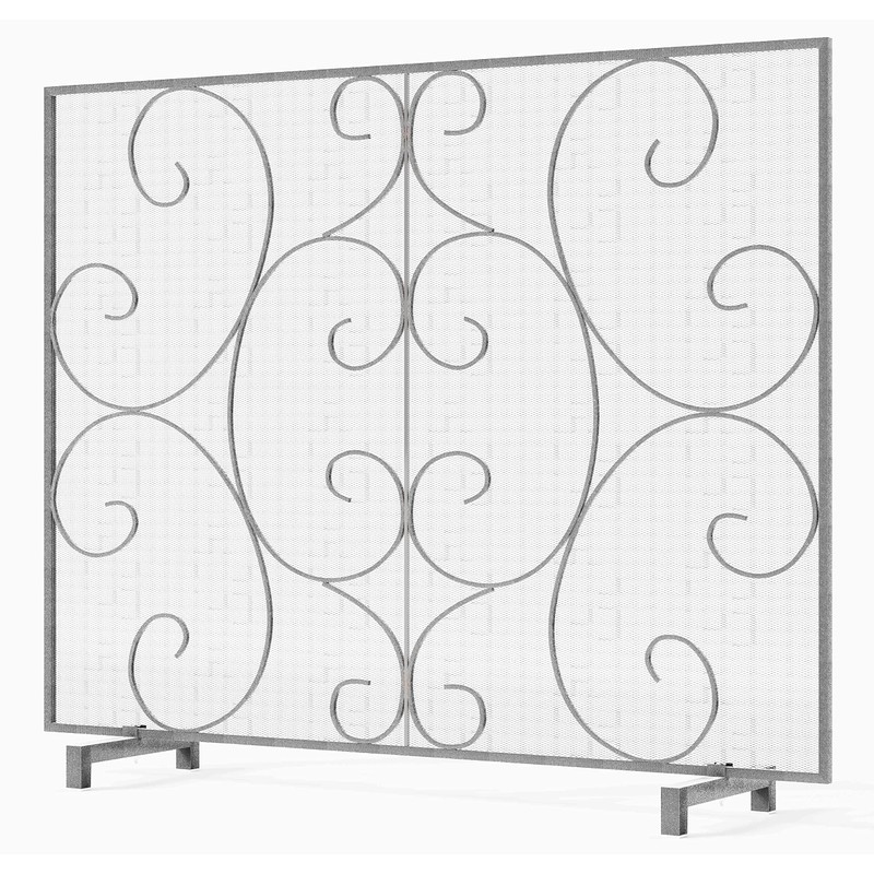 Kingson Single Panel Decorative Fireplace Screen Stand Alone Cover Handcrafted
