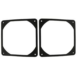 ZYAMY 2pcs 120mm Black Antivibration Rubber Fan Gasket 120 x 120 mm 12cm Shock Absorption Pad for Computer PC Case, Black