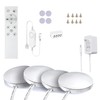 4 PCS Aluminum Round WiFi RGB Under Cabinet Lights Kit,Work