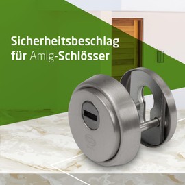 Amig - Model 31 18/8 Stainless Steel Sintered Steel Body Anti-Drill Matt Chrome for Doors of at least 40mm Thickness Keyhole Diameter 65mm