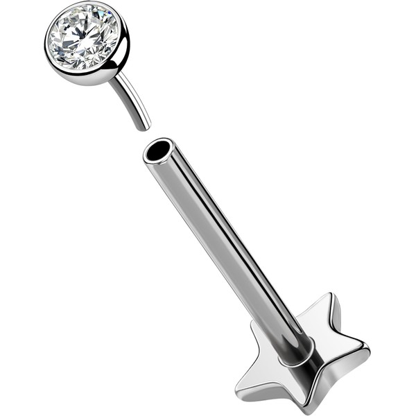 OUFER Body Piercing 5/6/8/10/12mm Push in Cartilage Earrings Stud 16G