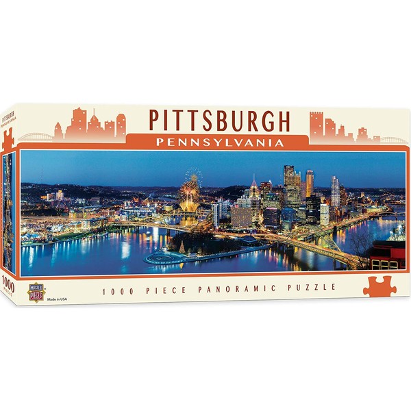 MasterPieces Cityscapes Panoramic Jigsaw Puzzle, Downtown Pittsburgh, Pennsylvania, Photographs by James Blakeway, 1000 Pieces