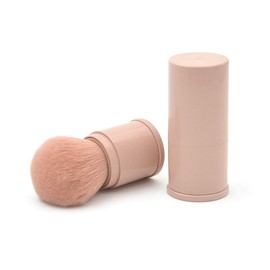 RN BEAUTY Retractable Powder Brushes Foundation Brush Blush Brush Bronzer Brush Face Blender Brush Professional Mineral Blending Buffing Kabuki Makeup Application Portable With Cover - Leather Pink