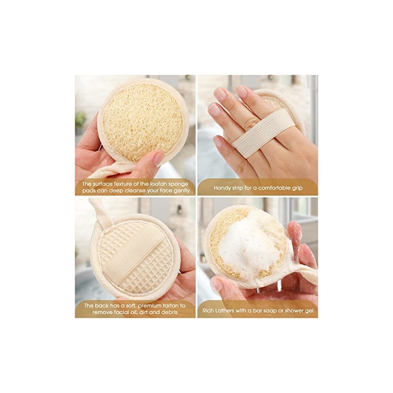 6 púas de esponjas exfoliantes para la cara, esponja limpiadora