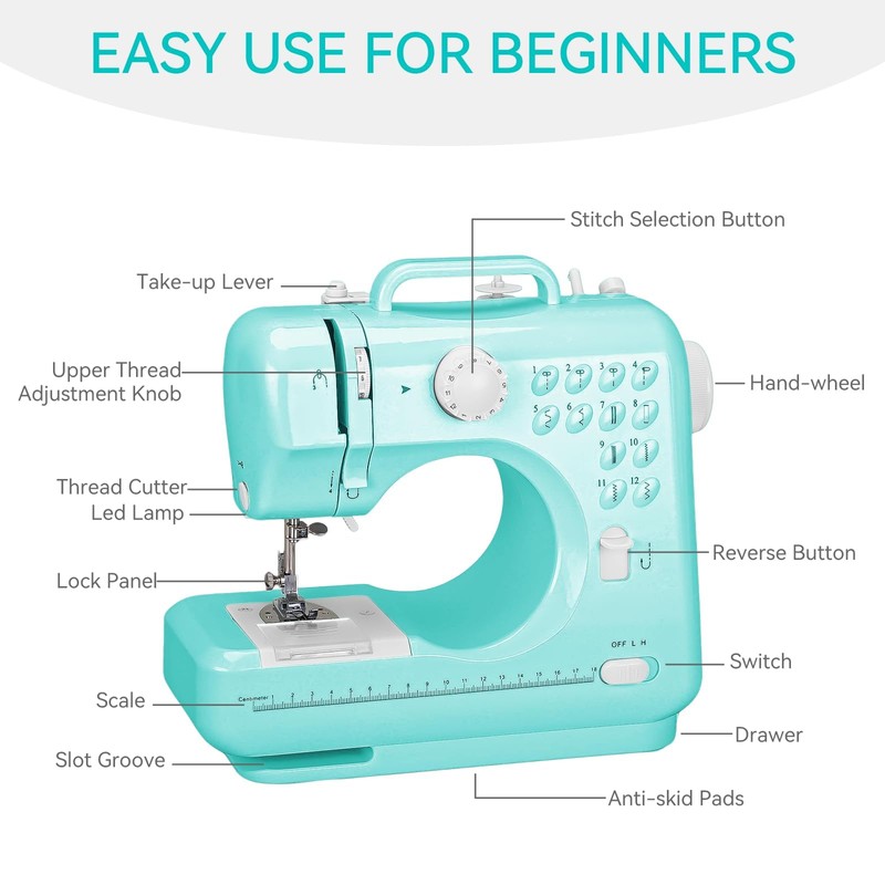 Sewing Machine for Beginners with Extension Table, Mini Sewing Machine