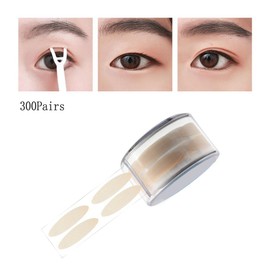 300Pairs Portable Breathable Natural Invisible Single Sided Double Eyelid Tape Self-Adhesive Eyelid Stickers Instant Eye Lift Strips With Y Fork for Hooded Droopy Uneven Mono-eyelids (Mesh Style-Wide)