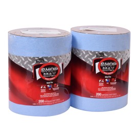 Tork Advanced 450338 ShopMax Wiper 450, Centerfeed Refill, 1-Ply, 9.9" Width x 13.1" Length, Blue (Case of 2 Rolls, 200 per Roll, 400 Towels)