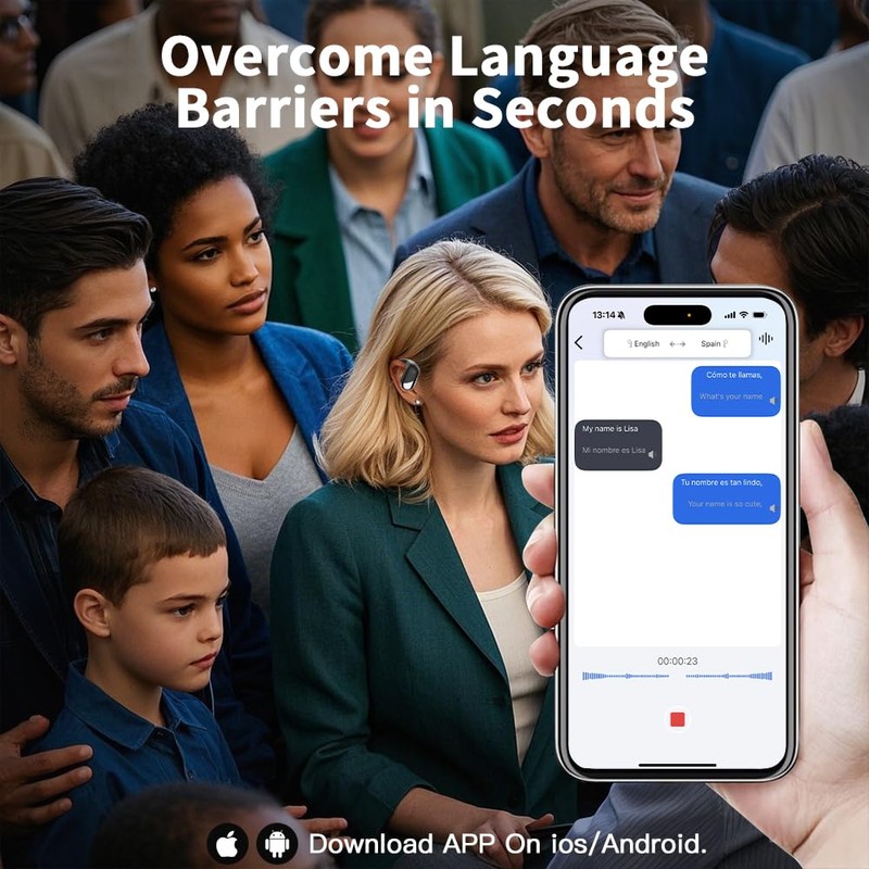 AI Translation Earbuds Real Time, 3-in-1 Translator Earbuds 144 Languages,