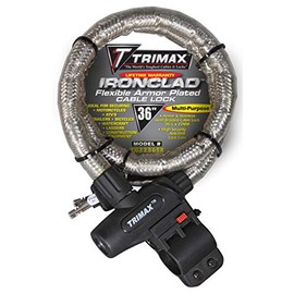 Trimax TG2236SX High Security Armor Plated Stainless Steel Locking Cable (36" Length x 22mm) with Quick Release Tubular Mounting Bracket