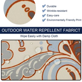 NettyPro Patio Chair Seat Cushion Covers Replacement, Water Resistant UV Protection Outdoor Cushion Slipcovers with Zipper and Tie, 18 x 16 x 3 Inch, Vintage