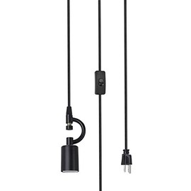 Aspen Creative 21043-1, One Plug Pendant Conversion Matte Black Swag Light KIT, 1