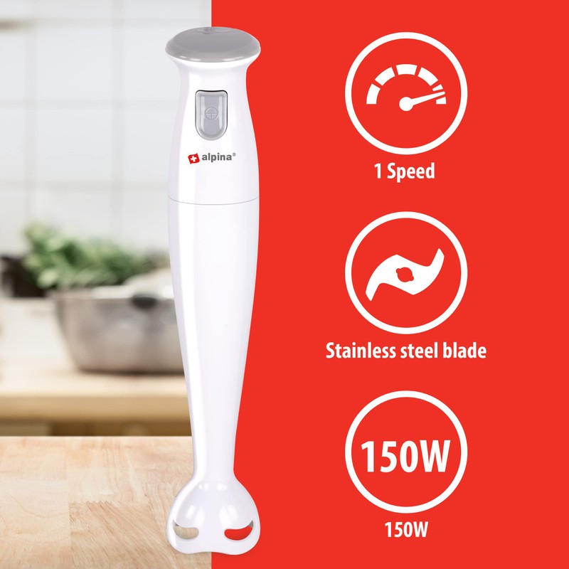 alpina Hand Blender - Purée Stick - for Soups and