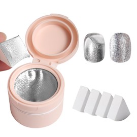Cushion Gradient Painting Gel, Silver Ombre Nails Patting Gel Polish with 4 Big Nail Sponges, Full Coverage Precise Dip Control, UV/LED for French Manicure Aura Nails DIY Nail Art Home & Salon Use