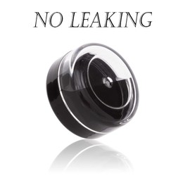 ZEJIA 10pcs Small Travel Containers, Black Sample Containers with Screw Lids, 5 Size 3/5/10/15/20 Gram Sample Jars with 12pcs Labels and 2pcs Mini Disposable Spatula, Makeup Sample Containers BPA Free