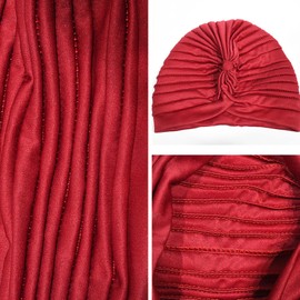 20 Pieces Stretchy Beanie Turban Cap Twisted Head Wraps Chemo Hat Pleated Headwrap Head Cover for Women Girl Multicolor
