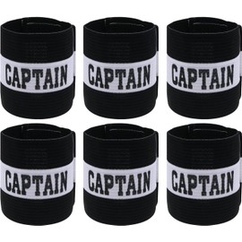 Hosifiy 6Pcs Football Captain Armband, Nylon Elastic Green Football ArmBands Adjustable Football Arm Bands C Arm Band for Youth Adult Sports Training