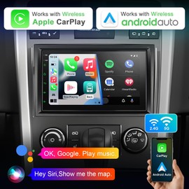 Car Stereo for Chevy Silverado GMC Sierra 2007-2013, 7 inch Android 13 Touchscreen with Wireless Carplay Android Auto, 2G+32G/WiFi/FM/DSP/SWC, Bluetooth, GPS Navigation