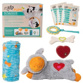 Puppy Essentials Starter Kit - New Born Dog Toys Gifts Heartbeat Puppy for Dogs, Teething Toys, Heat Packs & Cozy Blanket for Crate Training & Anxiety Relief