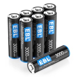 EBL 4-20Pcs 3000mAh 1.5V AA Lithium Batteries Constant Volt Double A Battery LOT - 8x  AA Lithium Batteries Non-Rechargeable