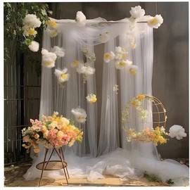 Anevous 3 m x 150 cm Tulle Fabric for Sewing, Soft Tulle Fabrics Sold by the Metre, Mesh Decorative Fabric for Decorating, Tulle Decorative Fabric Draping Fabric for Wedding Curtains, Dress, Tulle