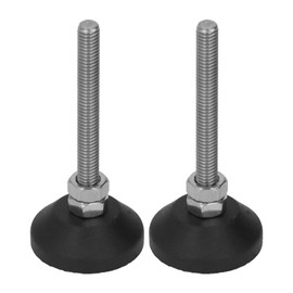 Swivel Leveling Mount, Pack of 2 M6 Thread Furniture Glide Swivel Leveling Mounts Adjustable Nylon Rubber Base Leveling Pads D30xM6x50, 10KG Single Load Bearing
