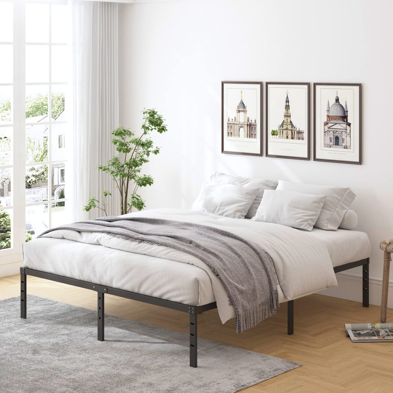 HOBINCHE 18 Inch Metal Full Size Bed Frame No Box