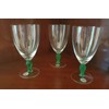 GORHAM CRYSTAL GREEN STEMMED ICED TEA OR WATER GLASS- SET