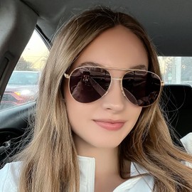 DreamCalf Tangle Free Aviator Sunglasses Polarized Sun Glasses for Women Men with UV Protection Fashion Trendy Shades