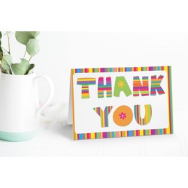 Stonehouse Collection Colorful Thank You Note Card | 10 Boxed Thank You Cards & Envelopes | USA Made | Perfect for Birthday, Baby Shower, Weddings, Gifts (Colorful)