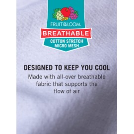 Fruit Of The Loom Mens Cooling Undershirts, Quick Dry & Moisture Wicking Underwear, White - Cotton Mesh, XX-Large US