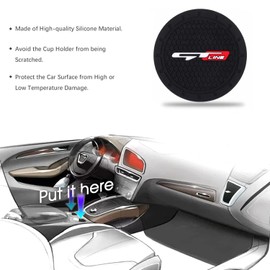 BOARLIDA 2 Pack GT Car Cup Holder, Non-Slip Cup Coasters for Fashion car Interior Accessories,Decorative Car Cup Mat, Diameter 2.75 Inch
