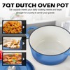 TeamFar Enameled Cast Iron Dutch Oven, 7qt Dutch Oven Pot