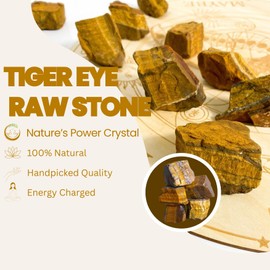 Tiger’s Eye Raw Crystals - 1.25-2.0" Large Natural Healing Stones, Rough Crystal for Tumbling, Cabbing, Fountain Rocks, Decoration, Polishing, Wire Wrapping, Wicca & Reiki