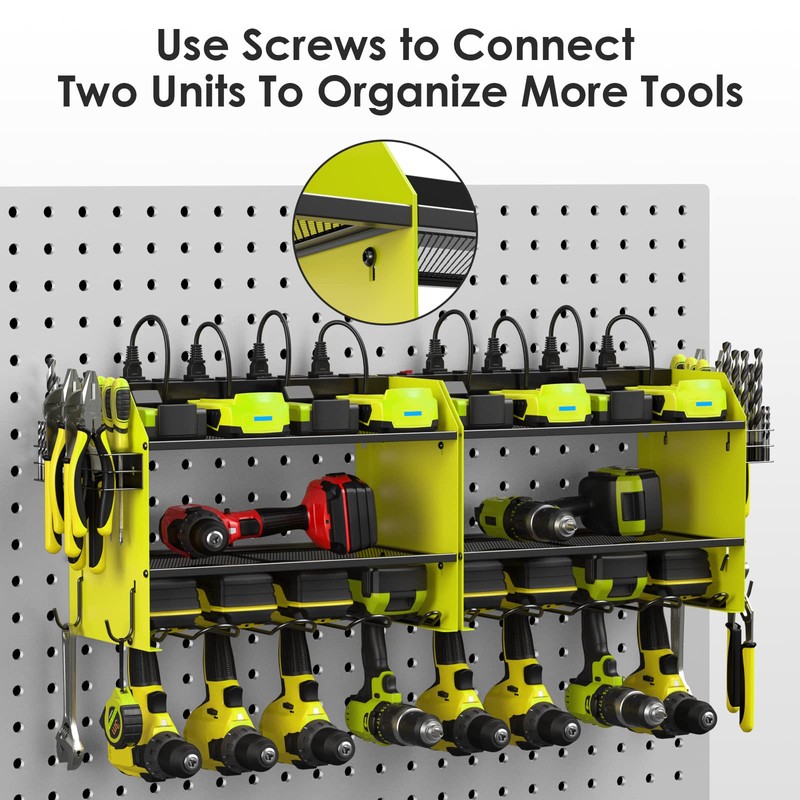 CCCEI Modular Power Tool Organizer Wall Mount with Charging Station.