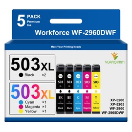 YUANQIMM 503XL Printer Cartridges Compatible with Epson 503 XL Multipack for Epson Expression Home XP 5200 Cartridges XP-5205 XP5200 XP5205 for Workforce WF-2960DWF WF-2965DWF WF2960 WF2965 (Pack of