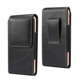 DFV mobile - Vertical Leather Holster with Belt Loop for Pioneer S90w - Black