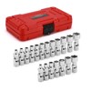 CASOMAN 19PCS 1/4" Drive Universal Joint Socket Set, Metric(5mm to