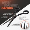 Fagaci Hair Scissors 5" Black 440C Steel Shears, Extra Sharp