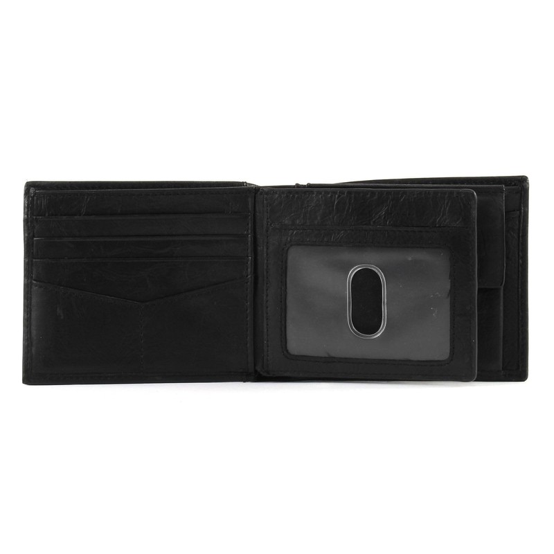 Fossil Neel Bifold Leather Wallet 11.5 cm - Black -