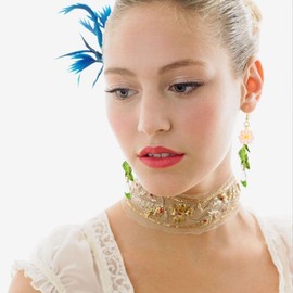 Just Follow Flower Petal Long Drop Dangle Earring Bohemian Alloy Floral Tassel Statement Hanging Earring for Women Party Jewelry Gift (Pink)