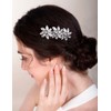 Chargances Bride Wedding Crystal Flower Hair Comb Green Rhinestone Hair