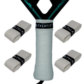 Talafit Pack of 4 Overgrip Padel - Grip Padel - Padel Grip Tape Padel - Holes - Overgrip Tennis - Grip Tennis (White)