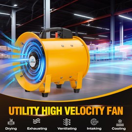 iLiving Utility High Velocity Blower, Fume Extractor, Portable Exhaust and Ventilator Fan (Utility 10")