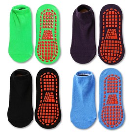 Tphon Non Slip Kids Trampoline Socks Anti Skid Slipper Socks with Grippers for Toddler Children Teenagers Grip Socks for Boys Girls