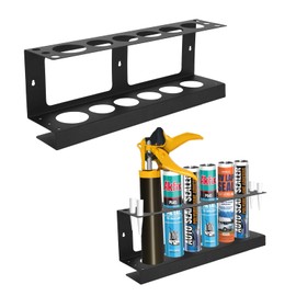 AshKiz Caulking Gun Holder, Caulk Tube Holder Wall Mount Holds 6 Tubes and Nozzles, Caulking Gun Tube Holder for Workshop or Shop or Garage