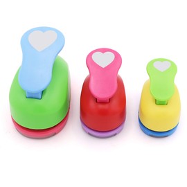 3 Pcs Heart Punch 1-Inch 1-1/2-Inch 5/8-Inch Paper Punchers Scrapbook Crafts Paper Punch