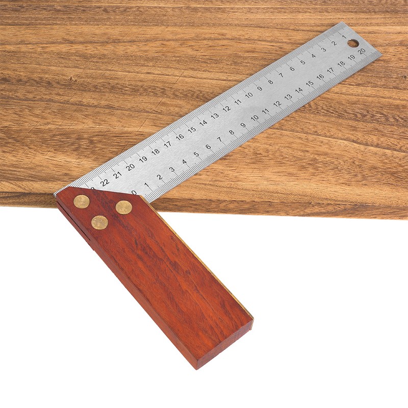 250mm Right Angle Ruler Multi Function Mahogany Thickened Measuring Ruler